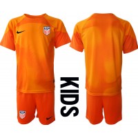 Koszulka piłkarska Stany Zjednoczone Bramkarska Strój Domowy dla dzieci MŚ 2022 tanio Krótki Rękaw (+ Krótkie spodenki)